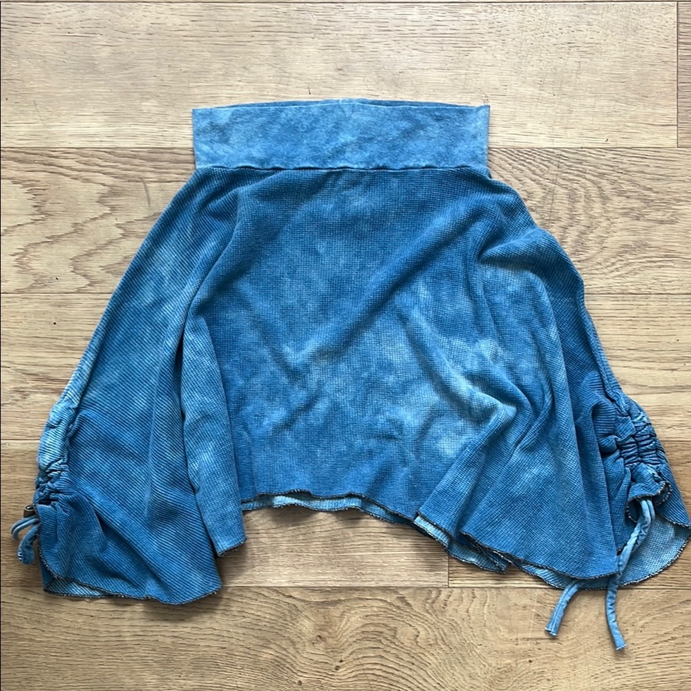 Hemp Organic Cotton Waffle Thermal Plant Dyed Skirt with Adjustable Side Cinches